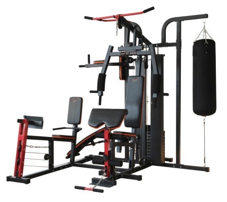 ST 6200 Salle de sport multifonction professionnelle 4 stations Pack de musculation 95 kg avec presse et sac de boxe ex exposition